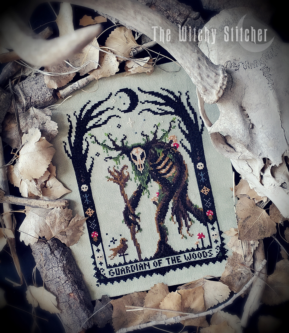Leshy - Halloween Cross Stitch Pattern, different perspective #2, zoomed in. Select this picture to zoom back out.