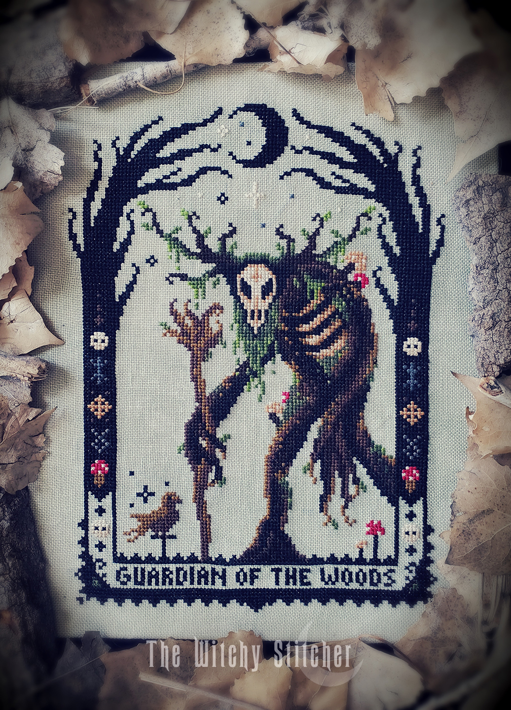 Leshy - Halloween Cross Stitch Pattern, zoomed in. Select this picture to zoom back out.