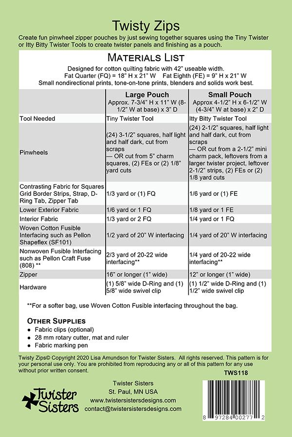 Twisty Zips - Quilt Pattern