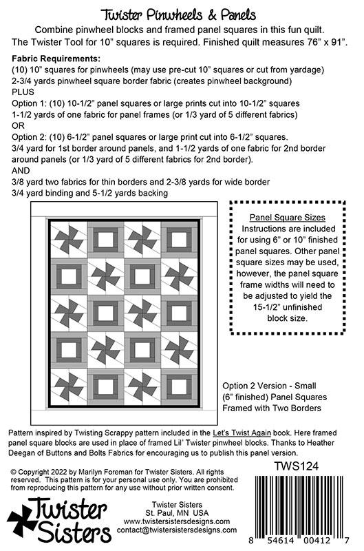 Twister Pinwheels and Panels - Quilt Pattern