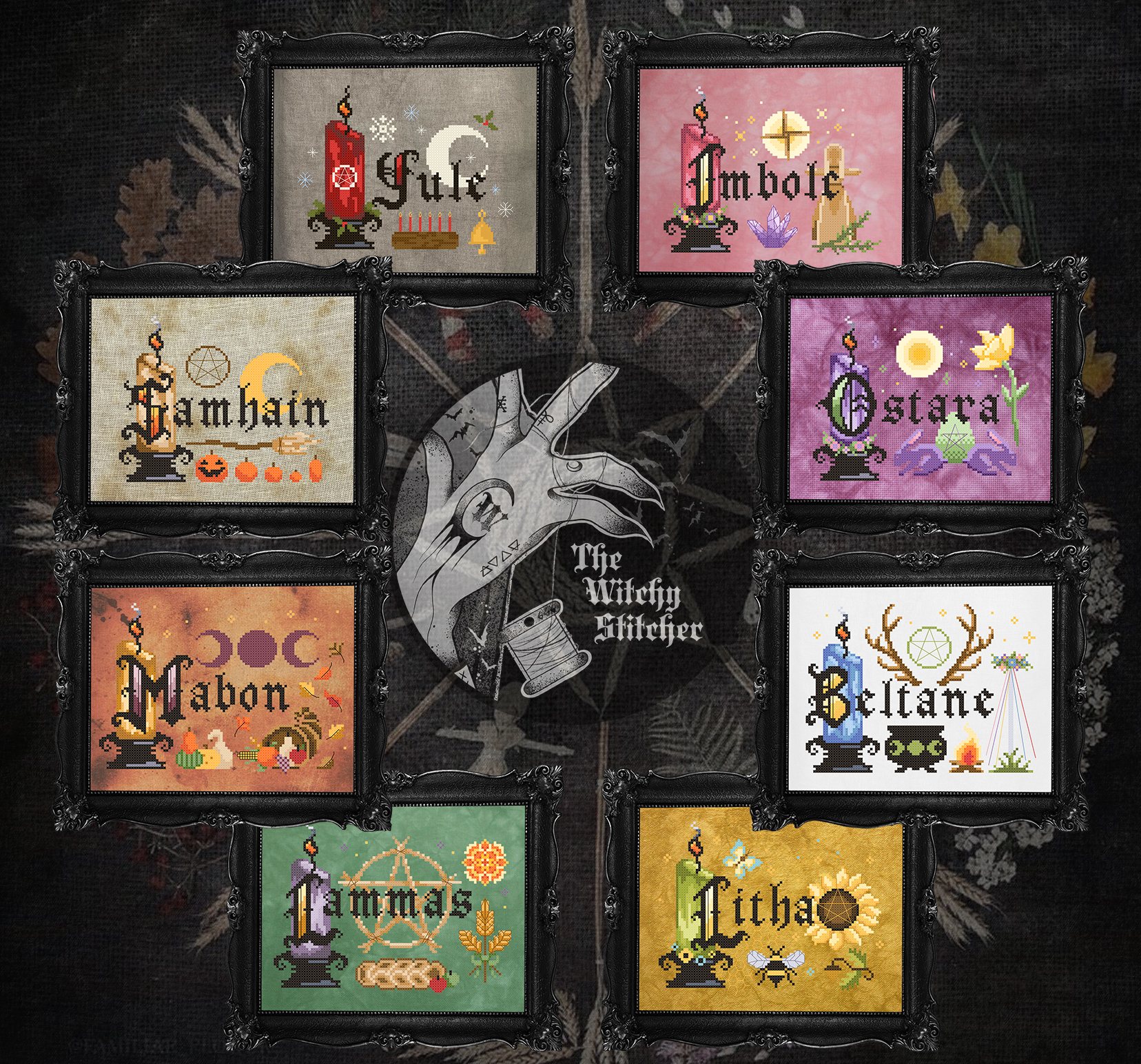 Sabbats Bundle - Cross Stitch Pattern, zoomed in. Select this picture to zoom back out.