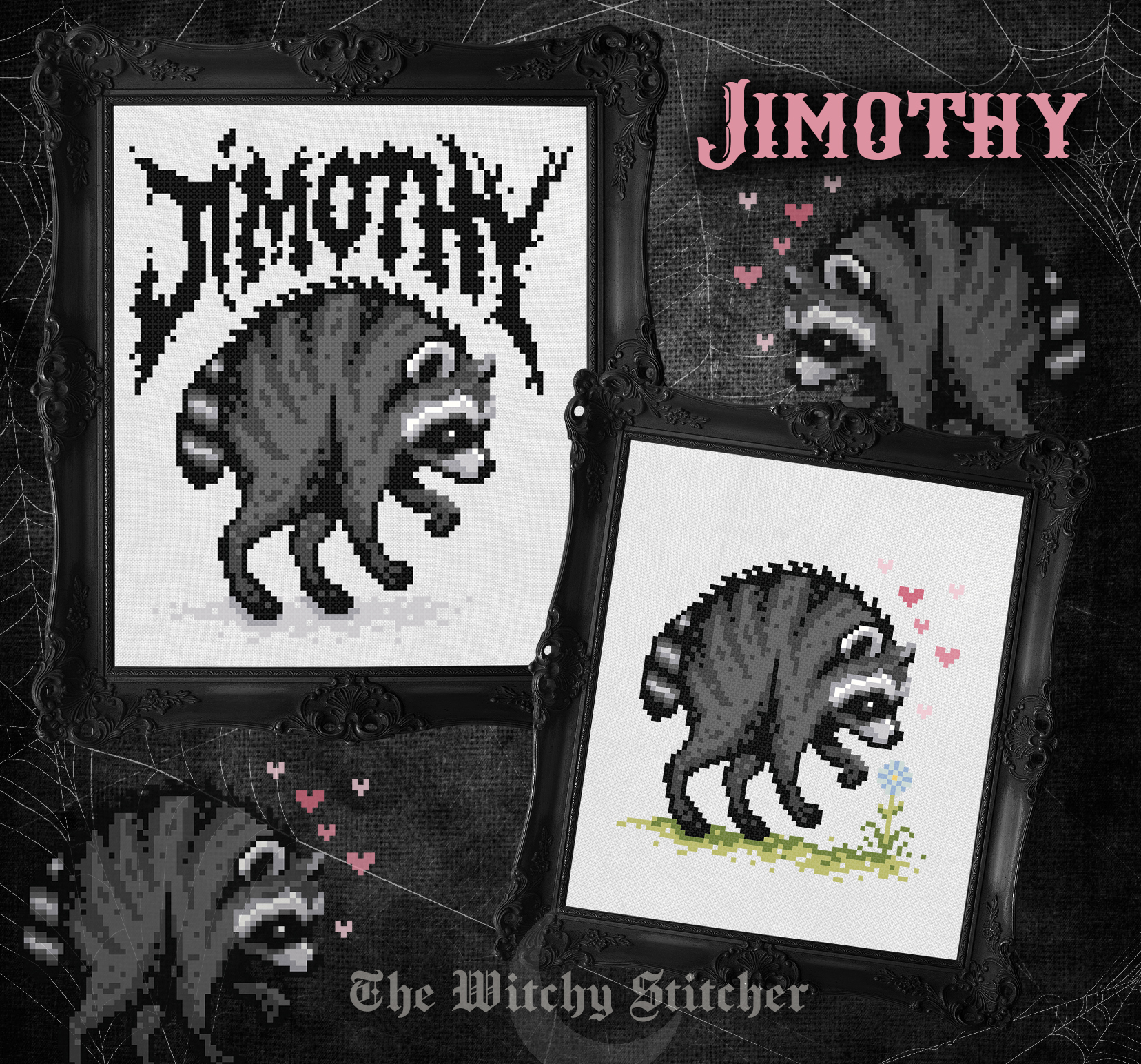Jimothy - Cross Stitch Pattern, different perspective #2, zoomed in. Select this picture to zoom back out.