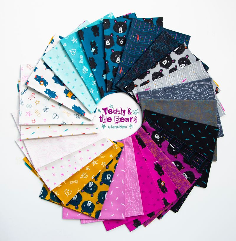 Teddy And The Bears Light Berry - Quilt Fabric