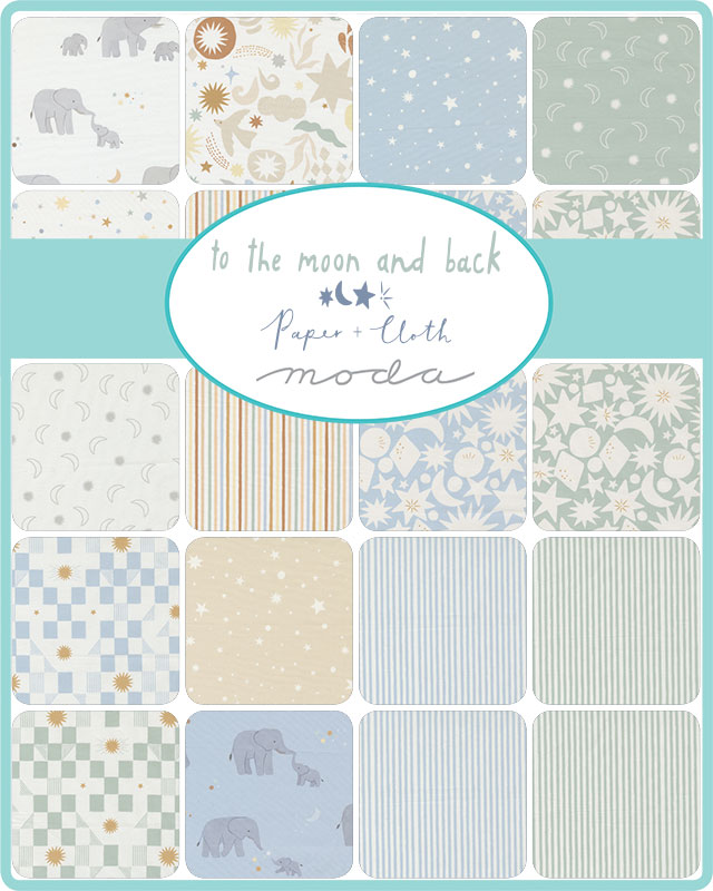 To The Moon And Back Stripes Grass - Quilt Fabric