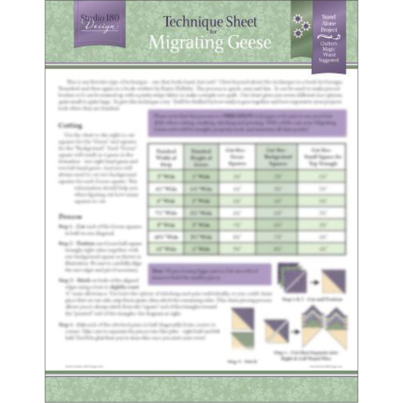 Migrating Geese - Tech Sheet 