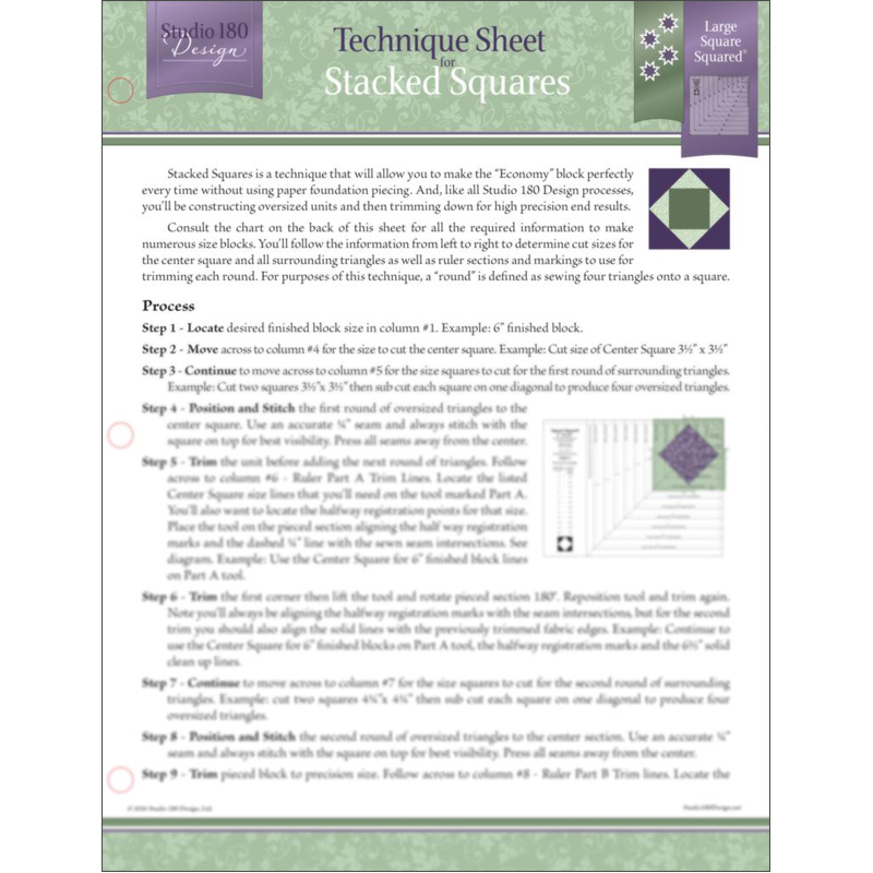 Stacked Squares - Tech Sheet 