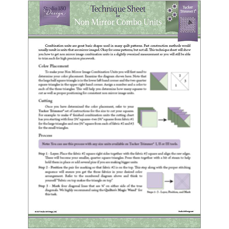 Non Mirror Combo Units - Tech Sheet 