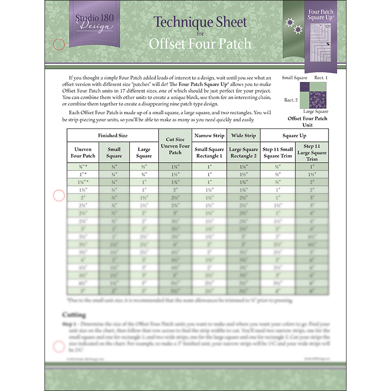 Offset Four Patch - Tech Sheet 