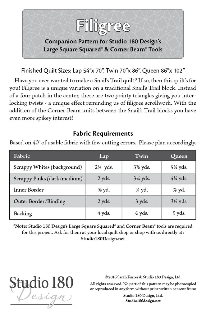 Filagree - Quilt Pattern