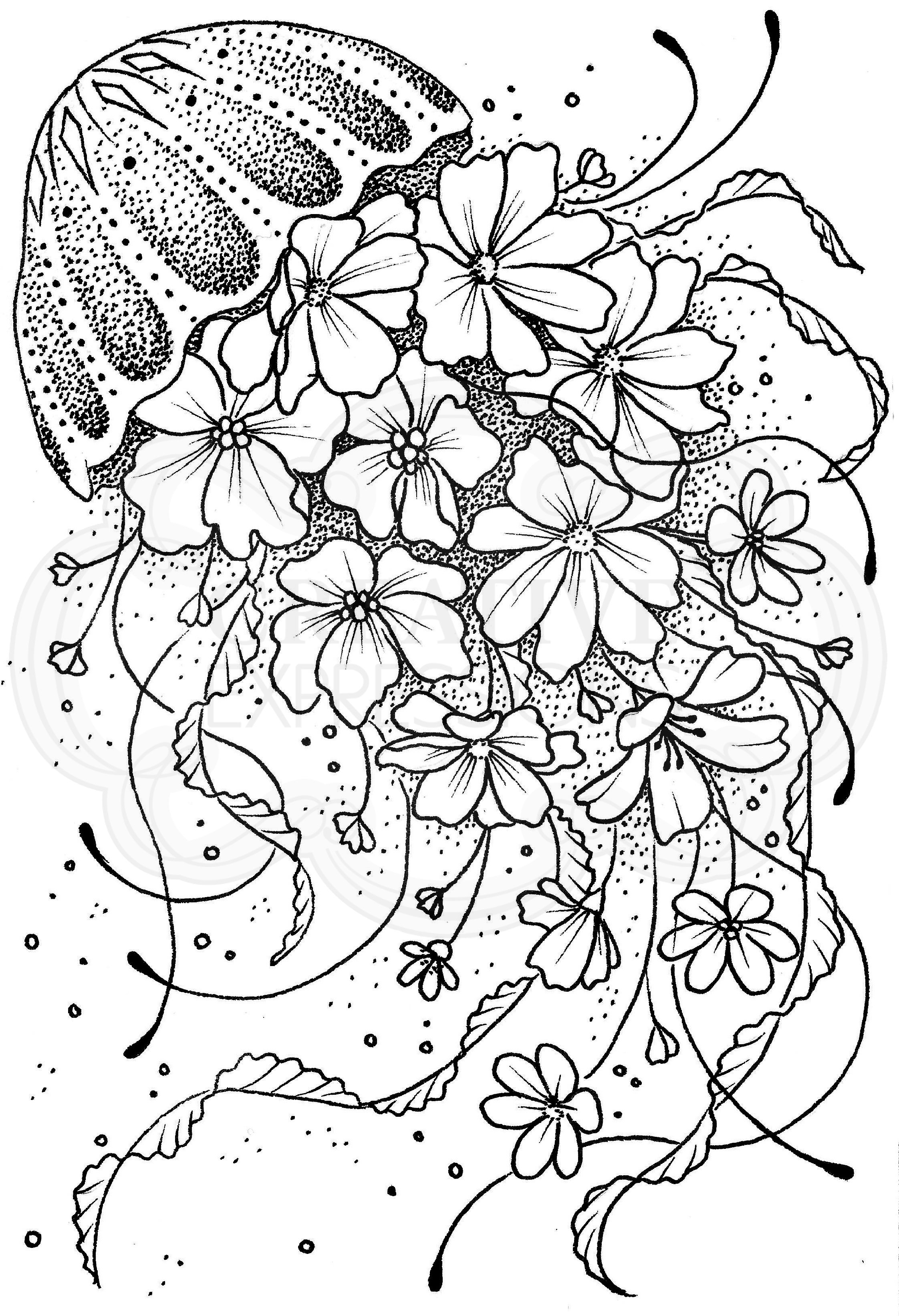 Jellyfish Blooms - Designer Boutique Clear Stamp