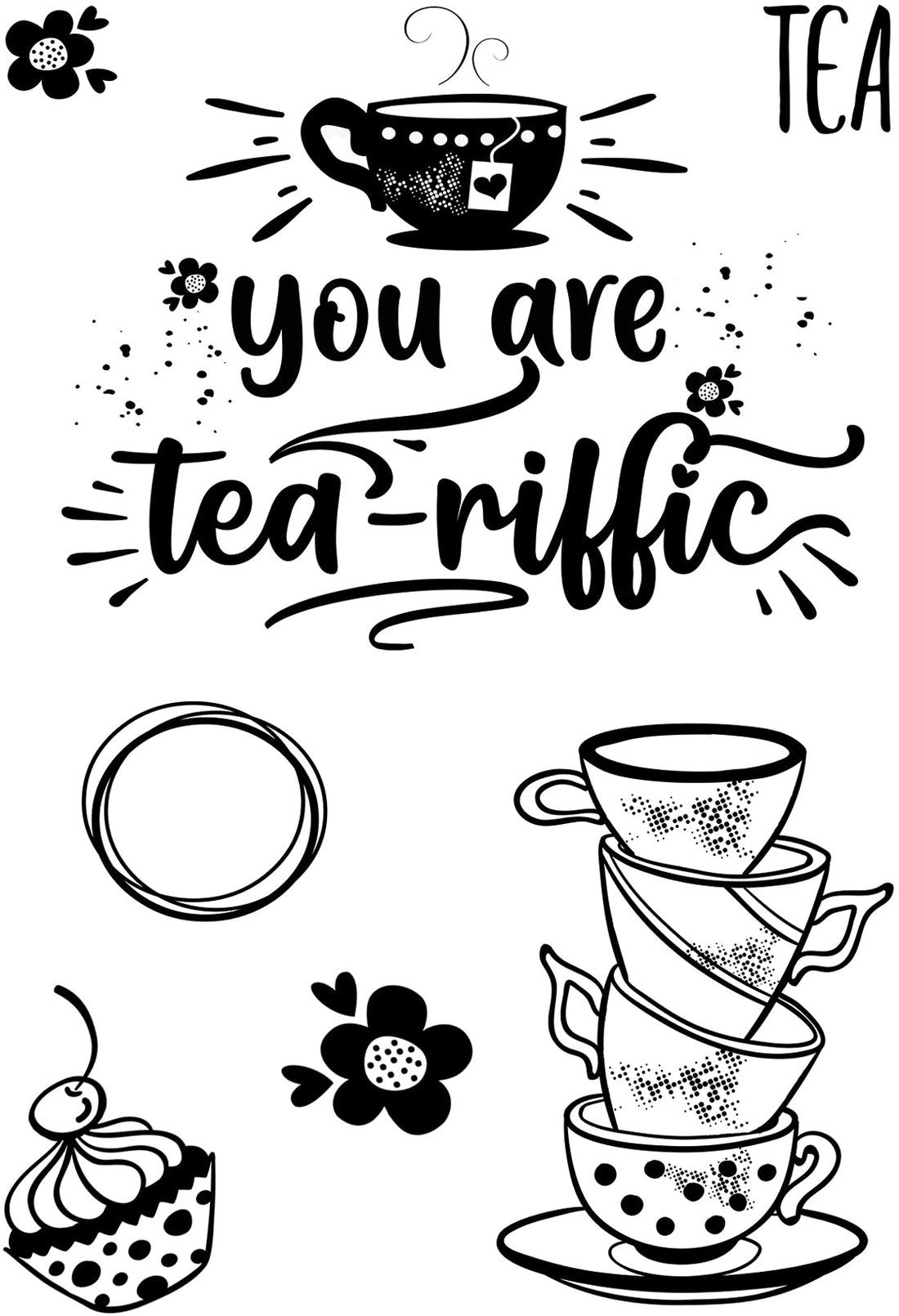 Tea-riffic - Clear Stamp
