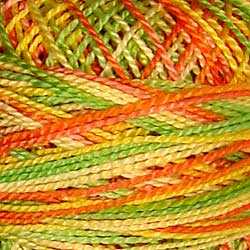 Valdani Perle Cotton Size 12 - #M8 Orange, Kiwi & Papaya