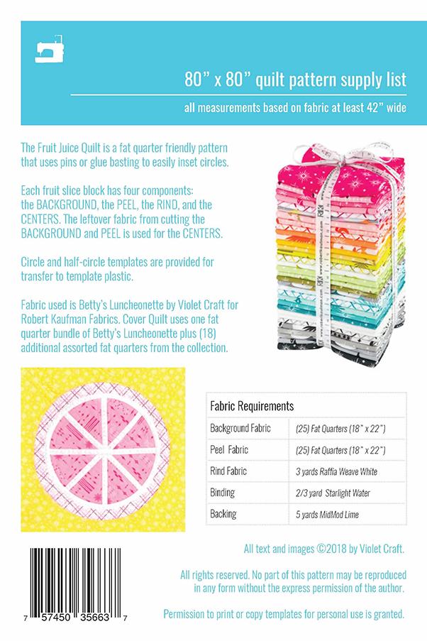 The Fruit Juice Quilt - Quilt Pattern