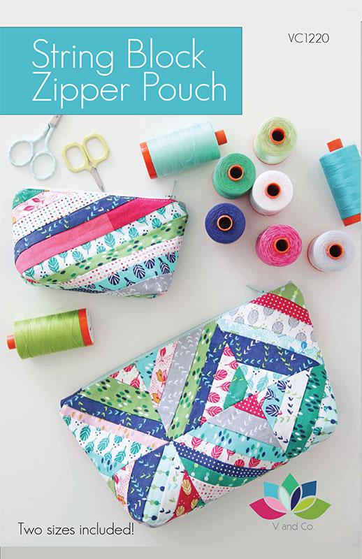 String Block Zipper Pouch - Sewing Pattern