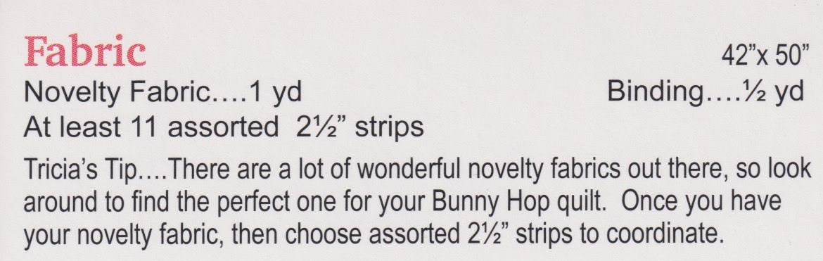 Bunny Hop - Quilt Pattern, different perspective #1, zoomed in. Select this picture to zoom back out.