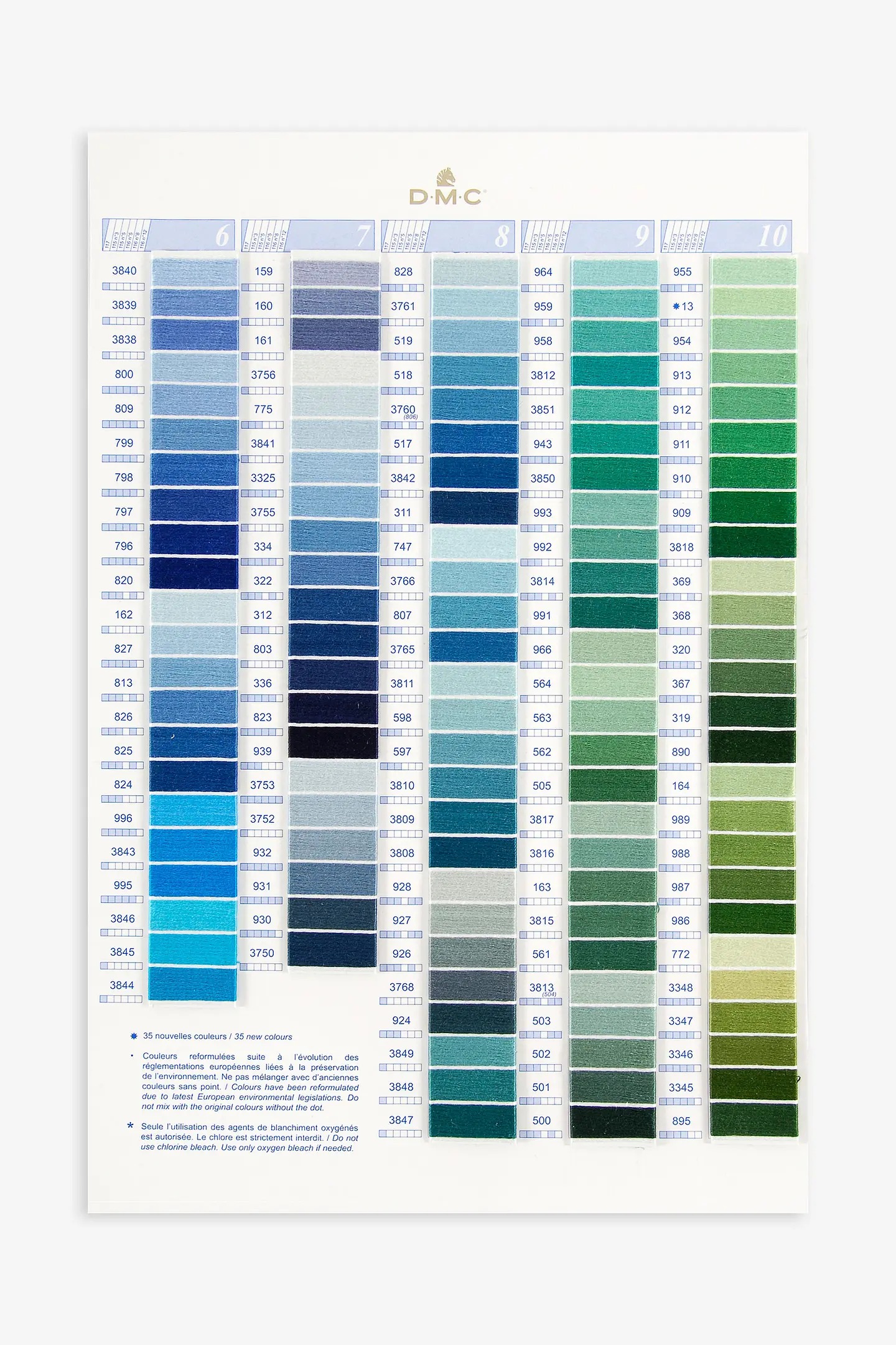 DMC Embroidery Thread Color Card