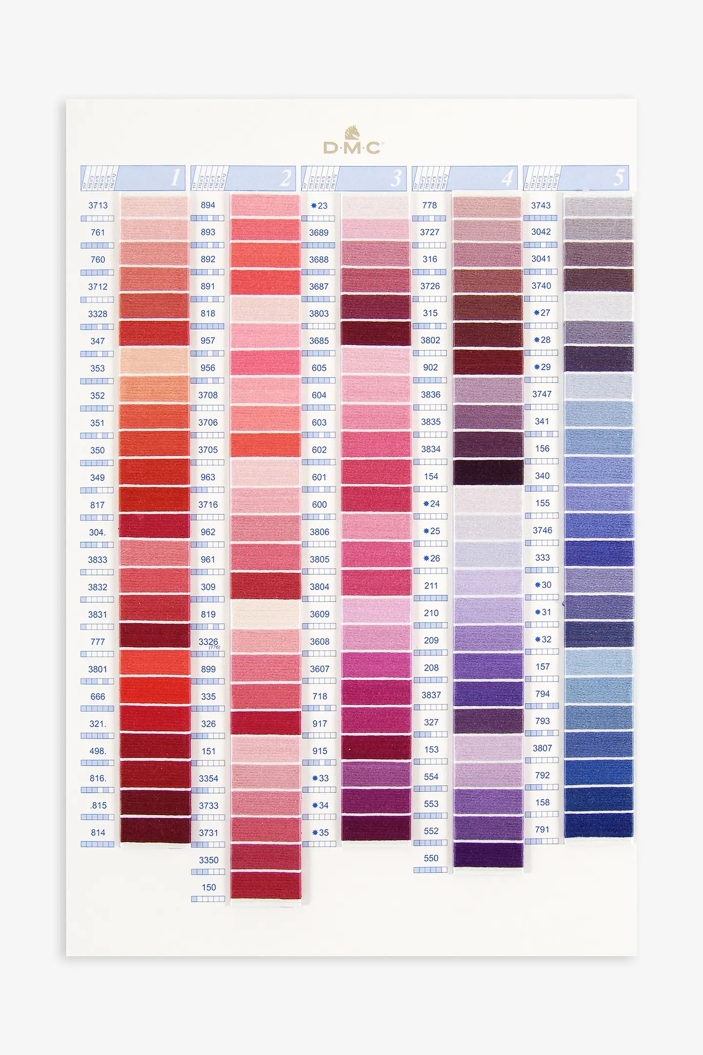 DMC Embroidery Thread Color Card