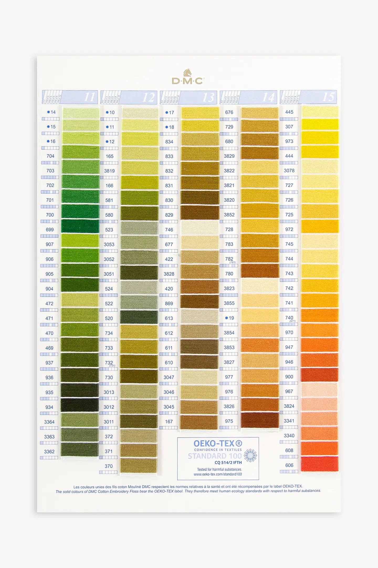 DMC Embroidery Thread Color Card
