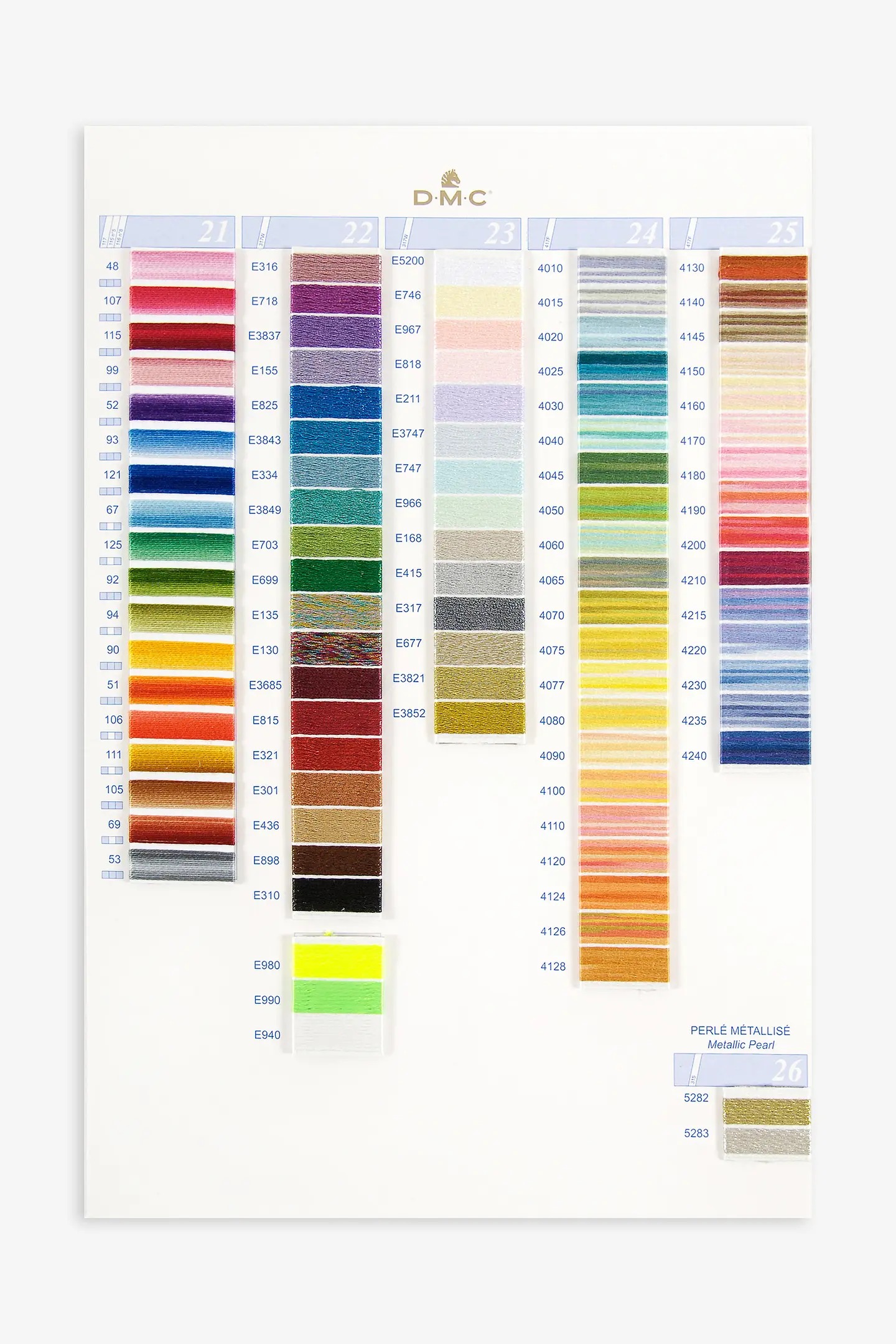 DMC Embroidery Thread Color Card