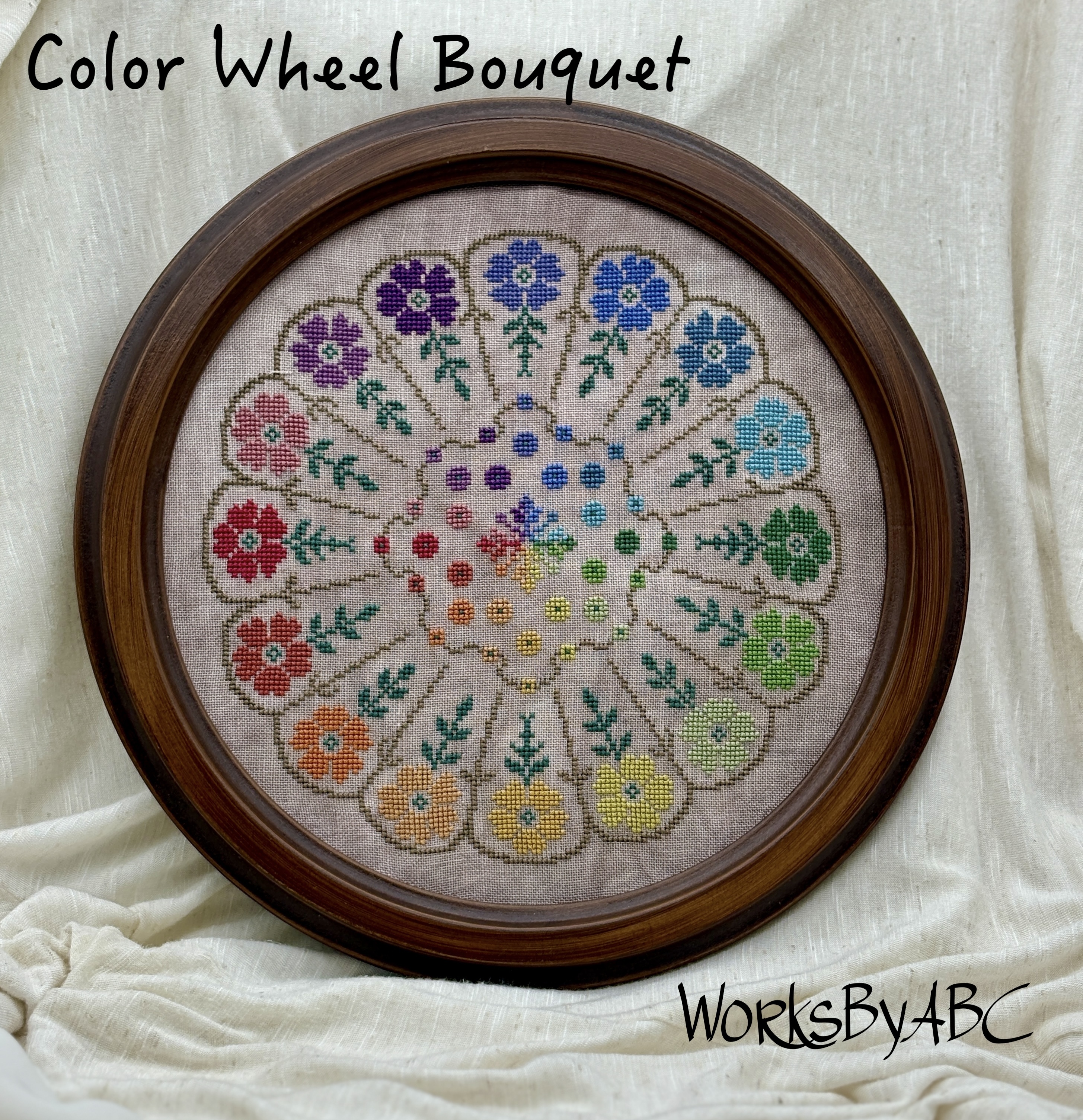 Color Wheel Bouquet - Cross Stitch Pattern