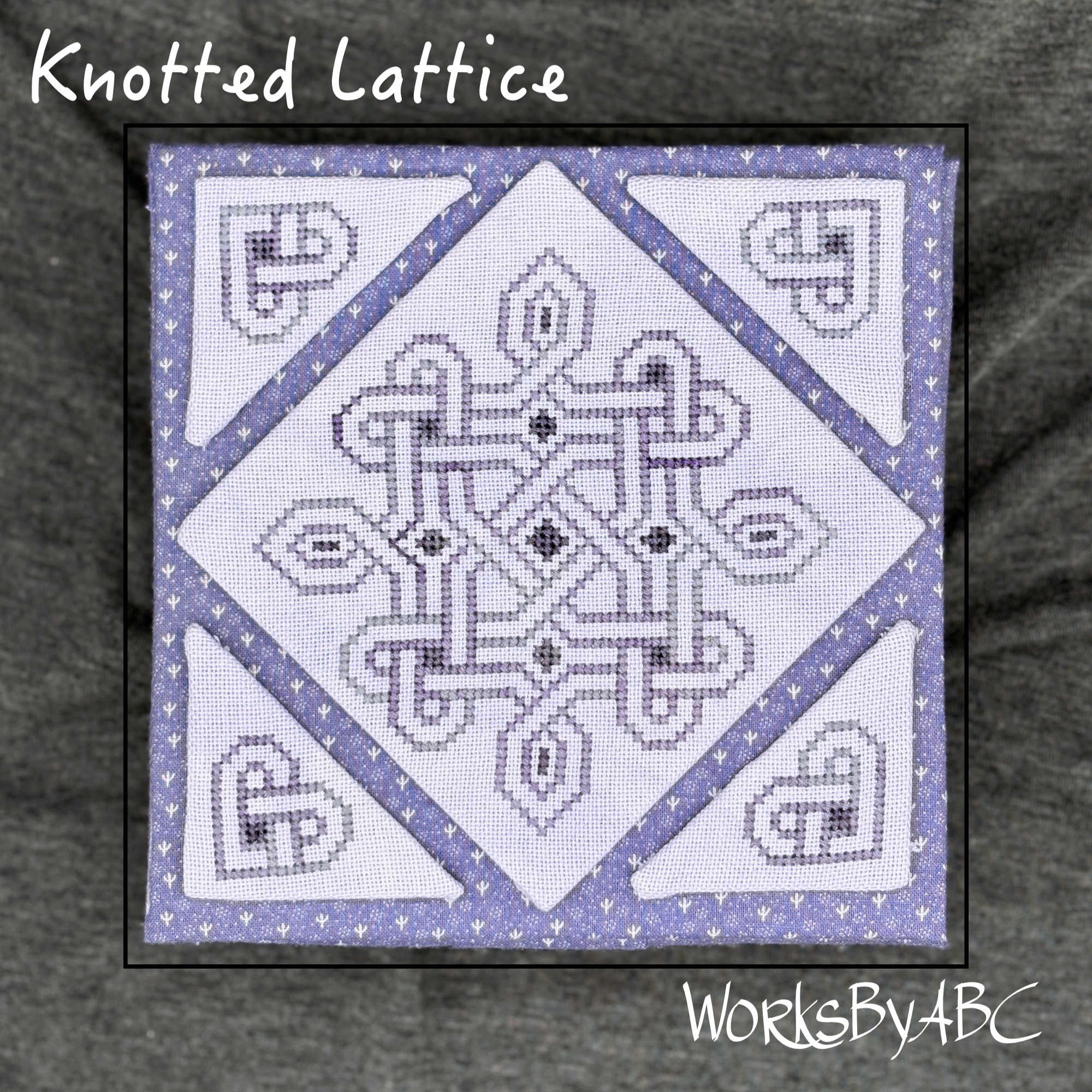 Knotted Lattice - Cross Stitch Pattern, zoomed in. Select this picture to zoom back out.