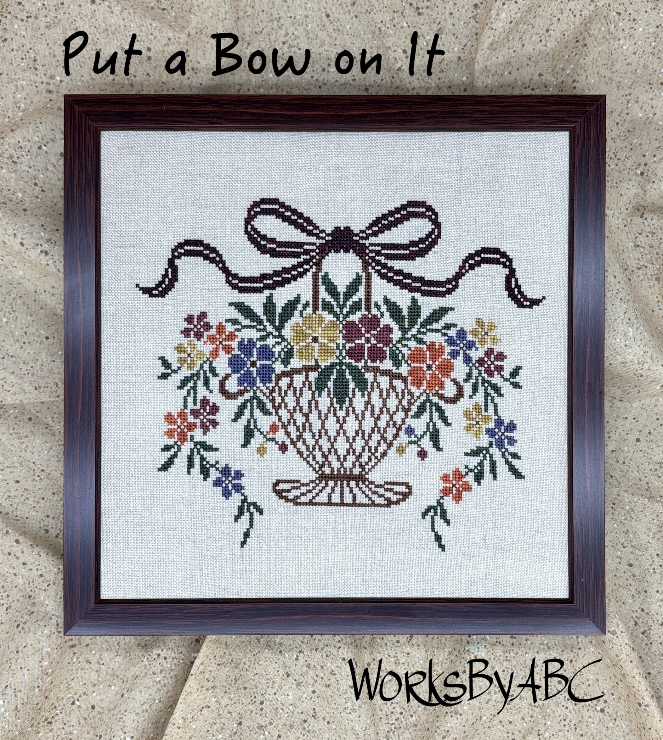 Put a Bow on It - Cross Stitch Pattern, zoomed in. Select this picture to zoom back out.