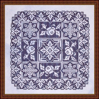 Bagatelle - Cross Stitch Pattern, different perspective #1, zoomed in. Select this picture to zoom back out.
