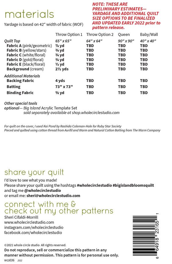 Big Island Blooms Quilt - Quilt Pattern