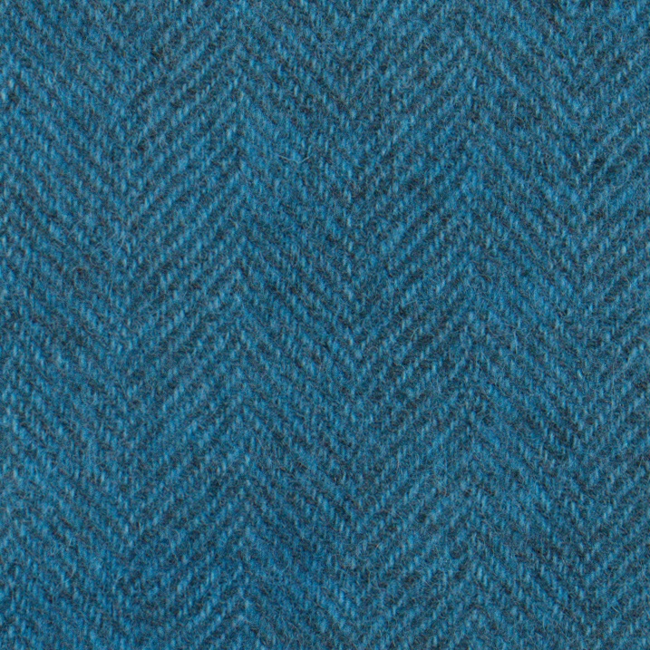 Blue Topaz Herringbone Felted Wool Fabric 12x17