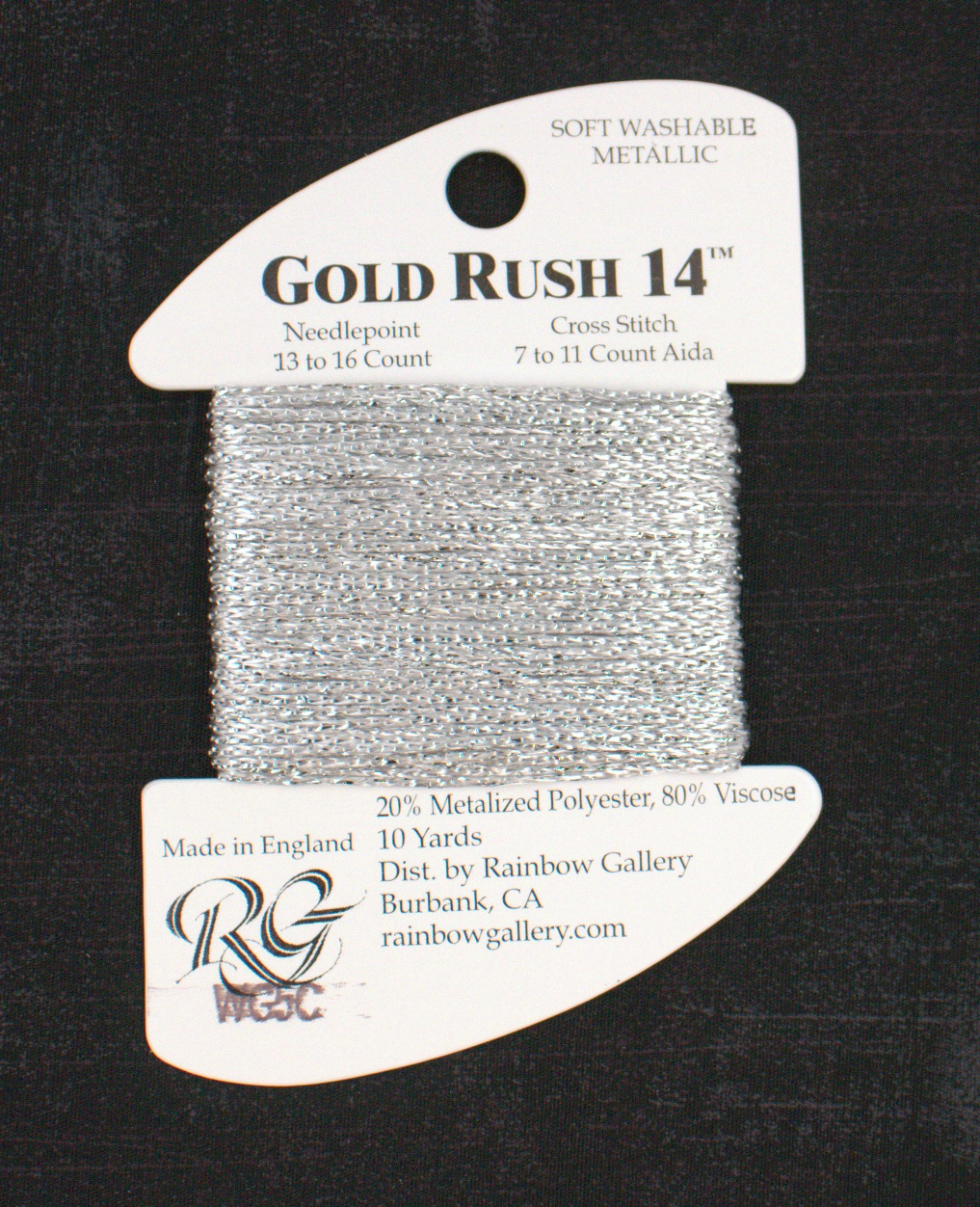 Rainbow Gallery Gold Rush 14 - #5C Silver, zoomed in. Select this picture to zoom back out.
