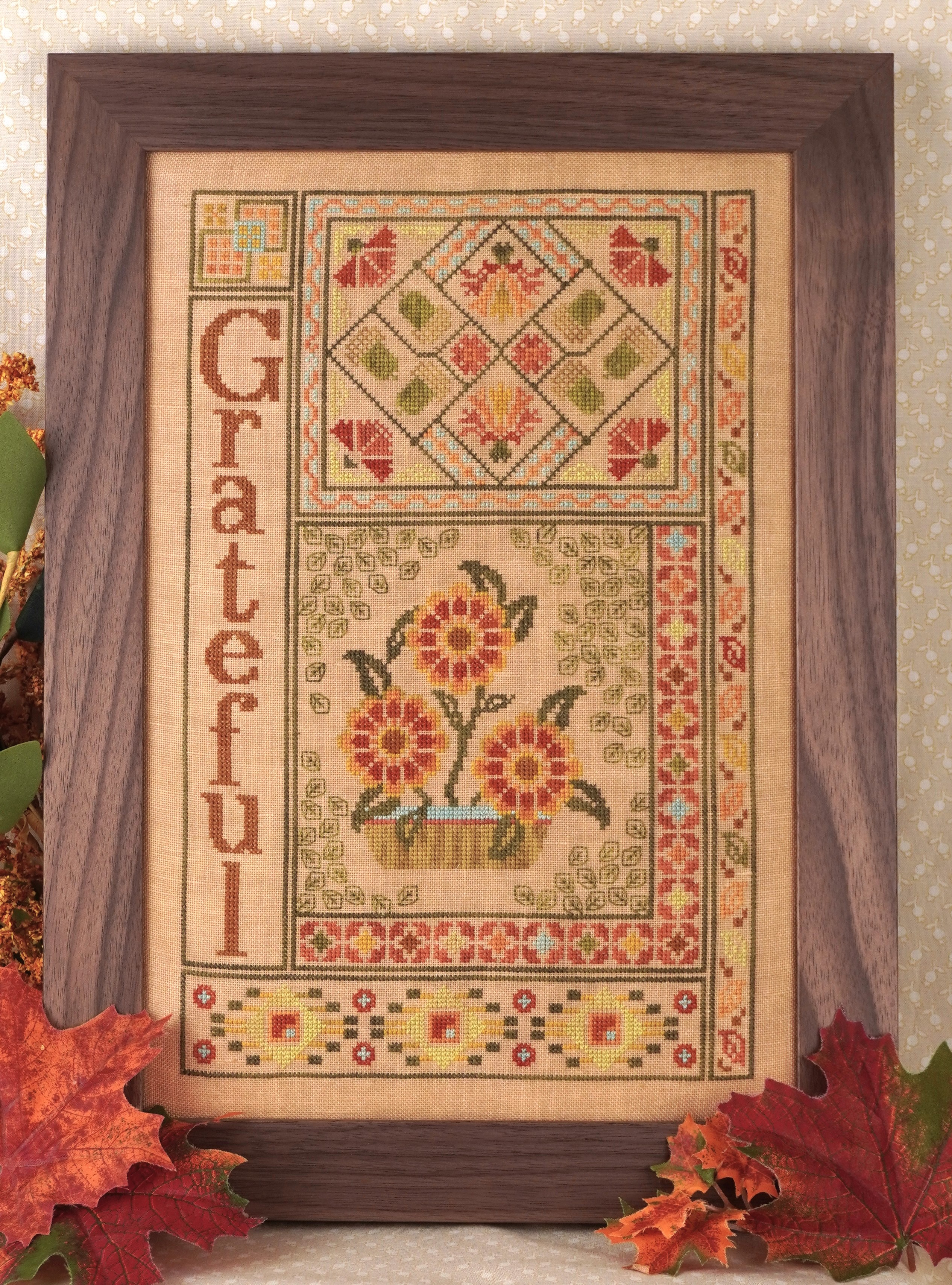 Grateful - Thanksgiving Cross Stitch Pattern