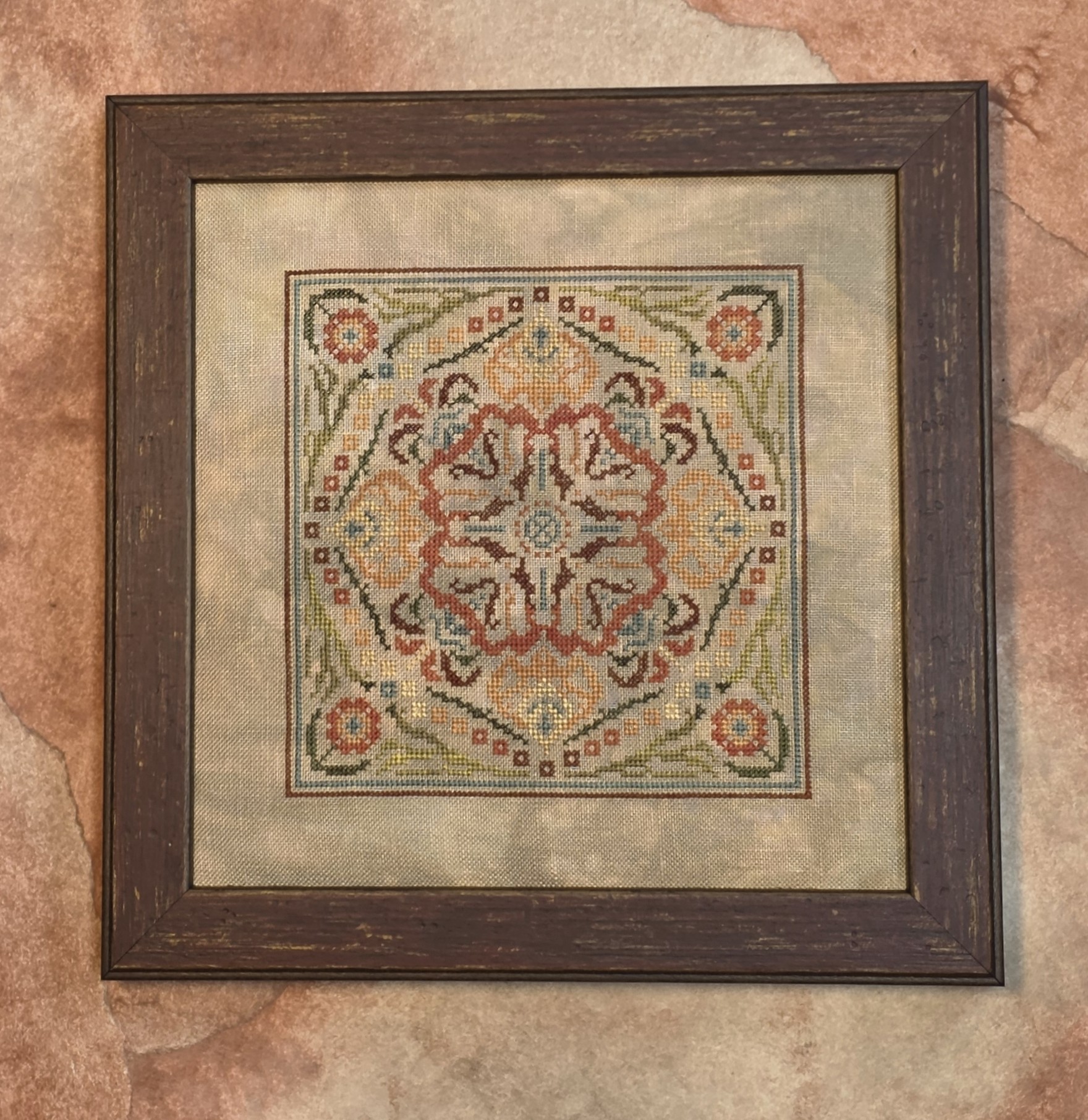 Floral Geometry III - Cross Stitch Pattern, zoomed in. Select this picture to zoom back out.