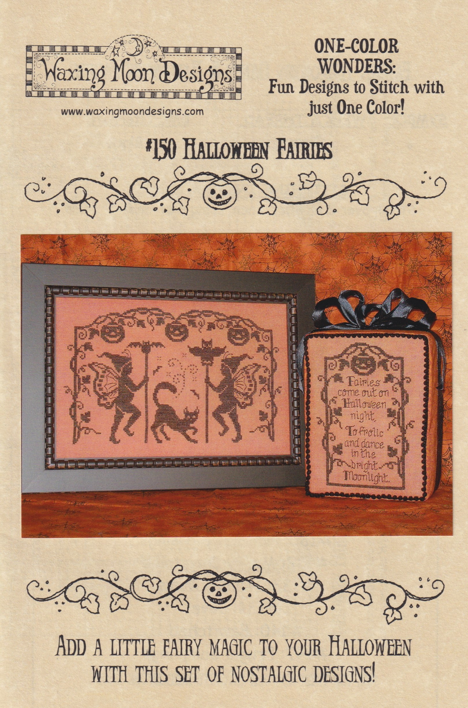 Halloween Fairies (One Color Wonders) - Cross Stitch Pattern