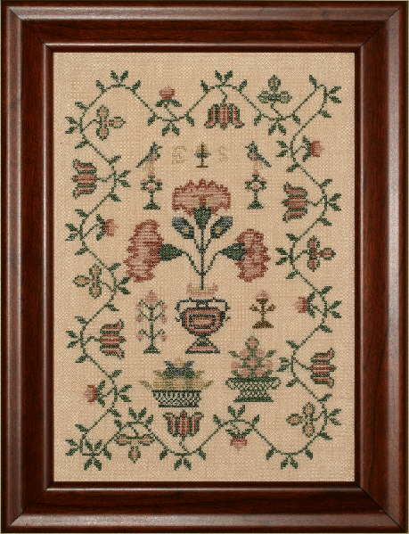 ES's Floral Sampler ca. 1840 - Cross Stitch Pattern