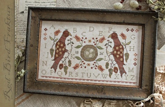 Floss Pack for "Red Bird Fraktur", different perspective #1, zoomed in. Select this picture to zoom back out.