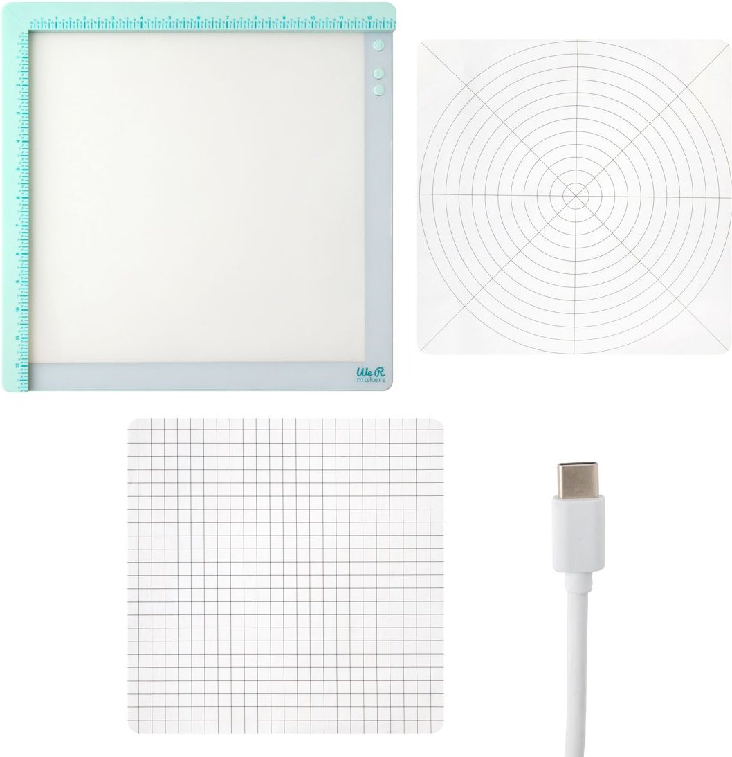 We R Makers Edge Align - 12" x 12" Light Pad, different perspective #2, zoomed in. Select this picture to zoom back out.
