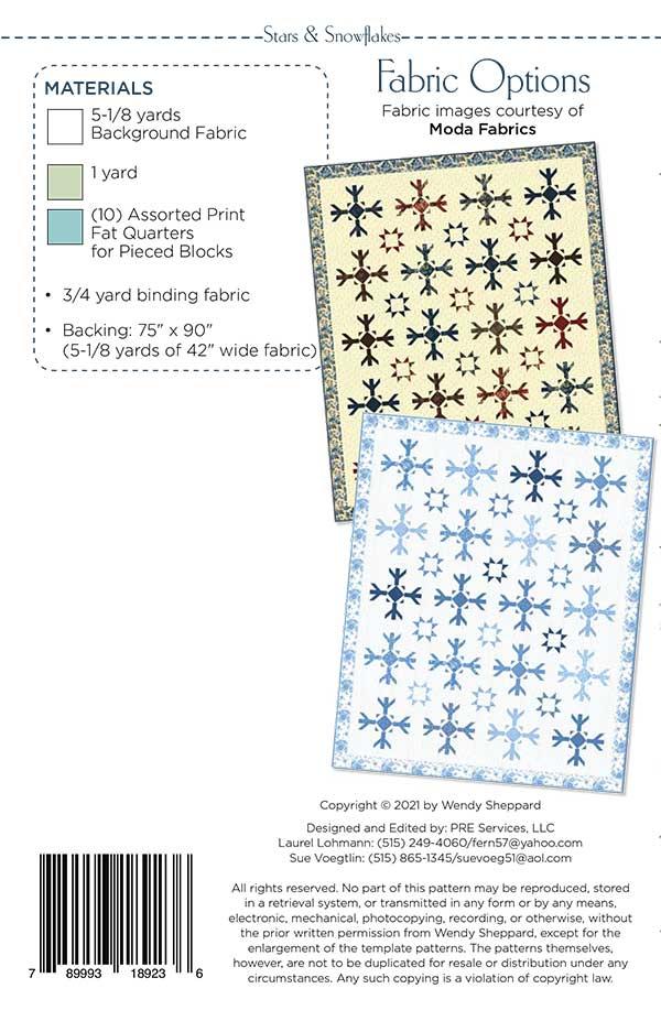 Stars and Snowflakes - Quilt Pattern