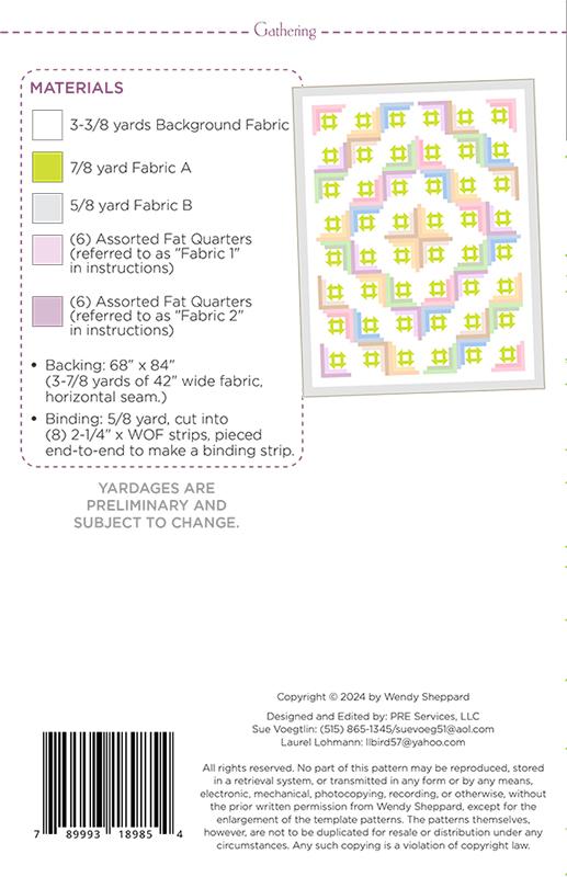 Gathering - Quilt Pattern, different perspective #1, zoomed in. Select this picture to zoom back out.