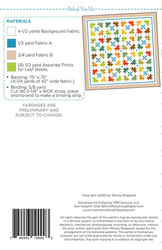Beleaf You Me - Quilt Pattern