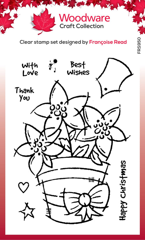 Potted Poinsettias - Clear Stamp