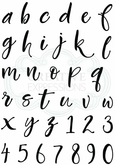Brush Script Lowercase - Clear Stamp