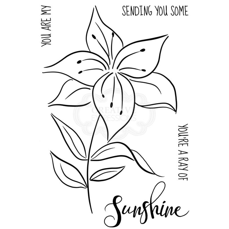 Lily Sketch - Woodware Clear Stamp