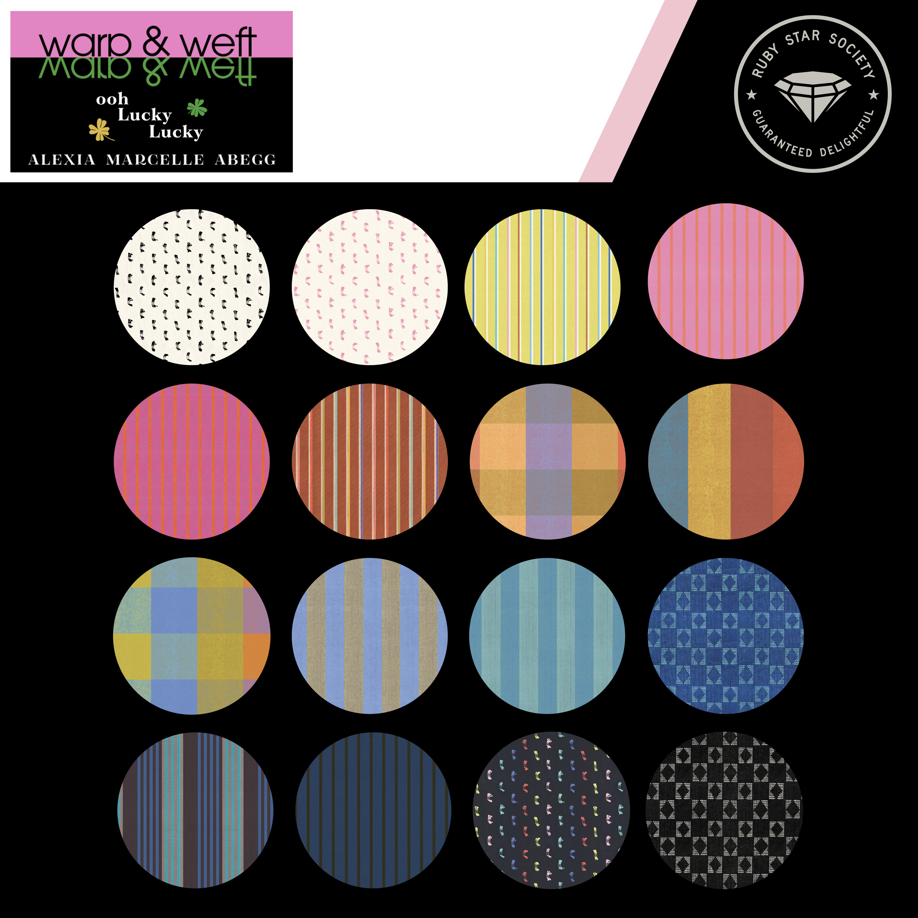 Warp Weft Ooh Lucky Lucky Soft Black - Quilt Fabric
