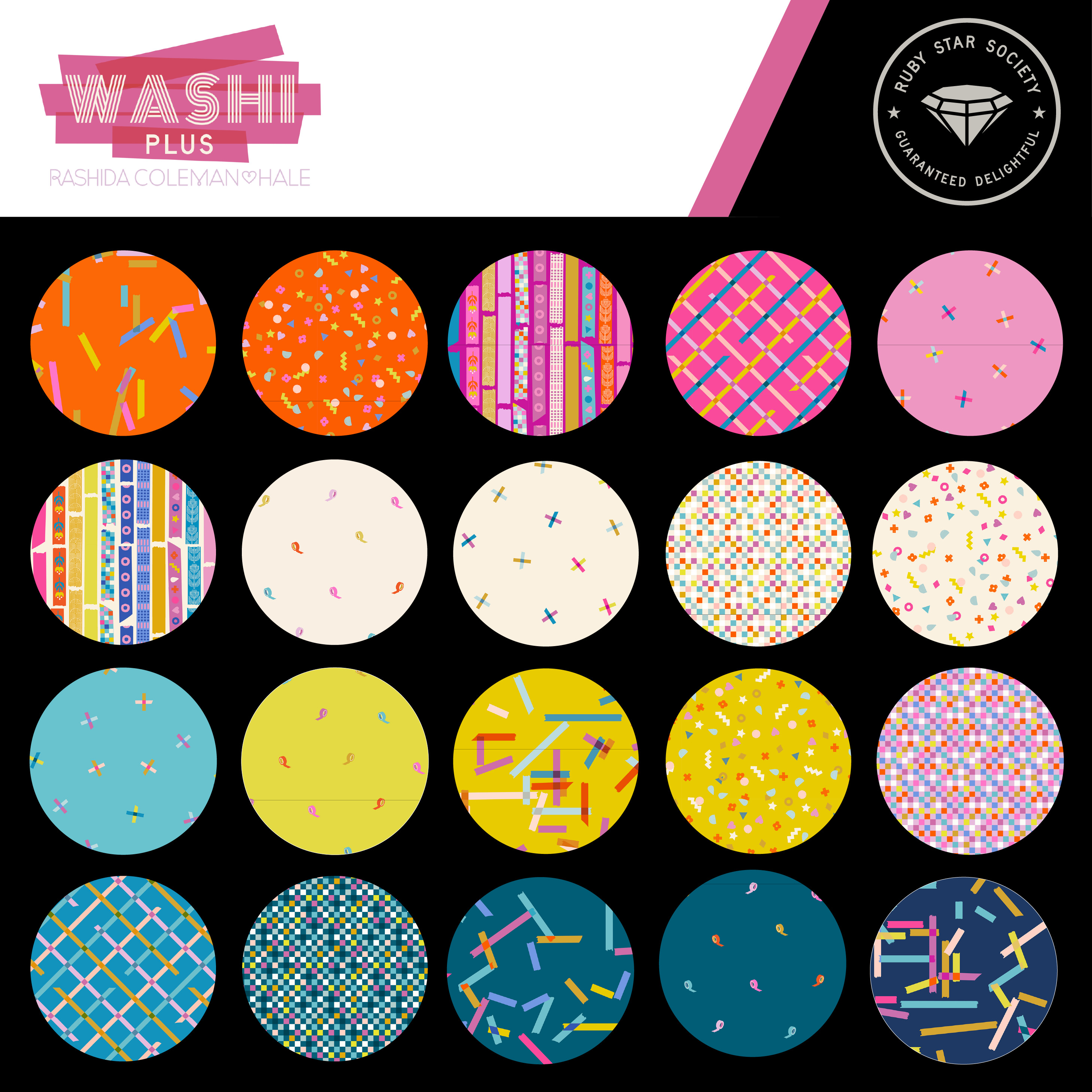 Washi Plus Tape Golden Hour - Quilt Fabric