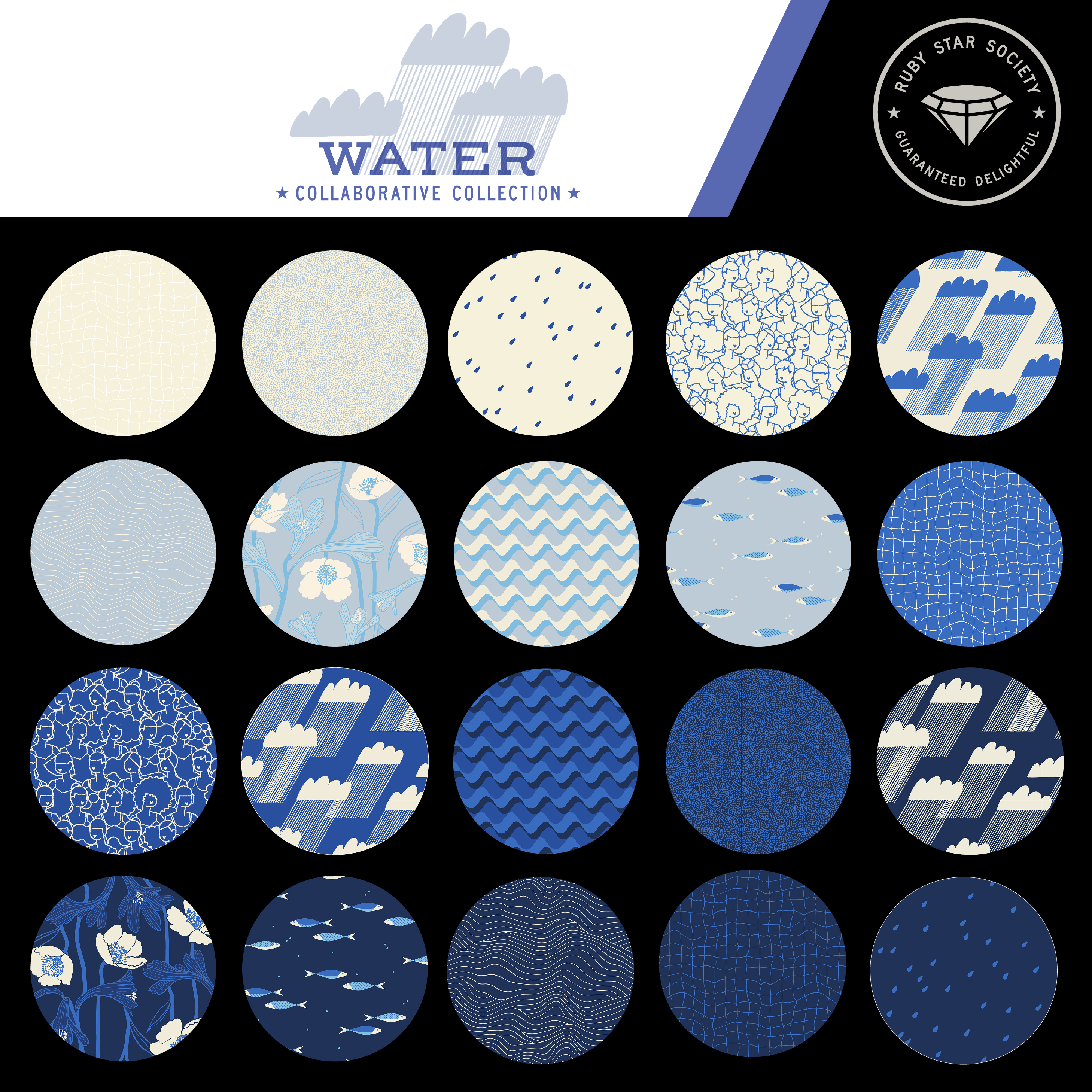 Water Ripple - Water Blue - Quilt Fabric