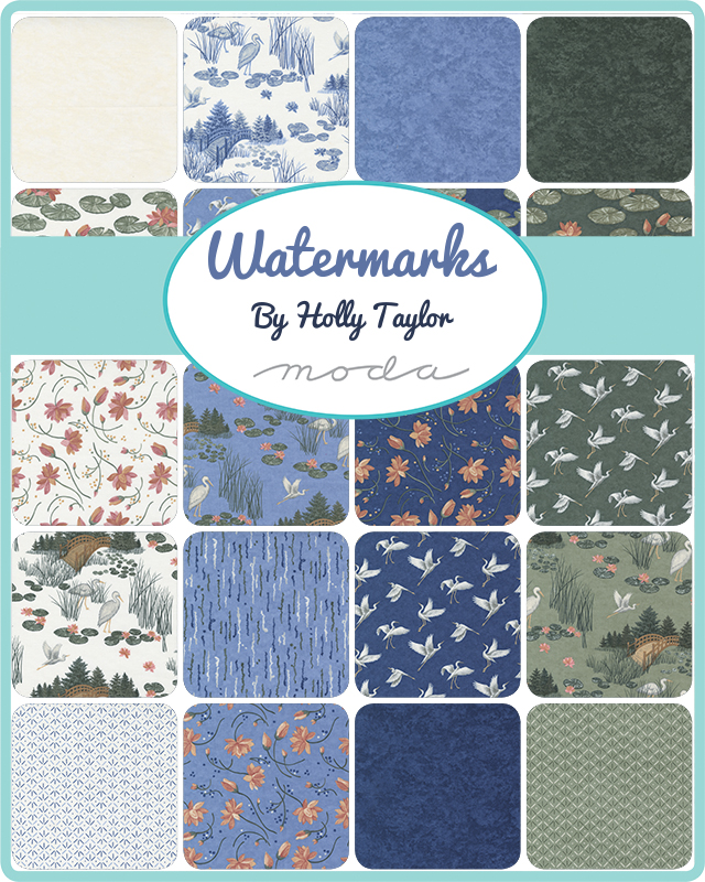 Watermarks Scenic Indigo - Quilt Fabric