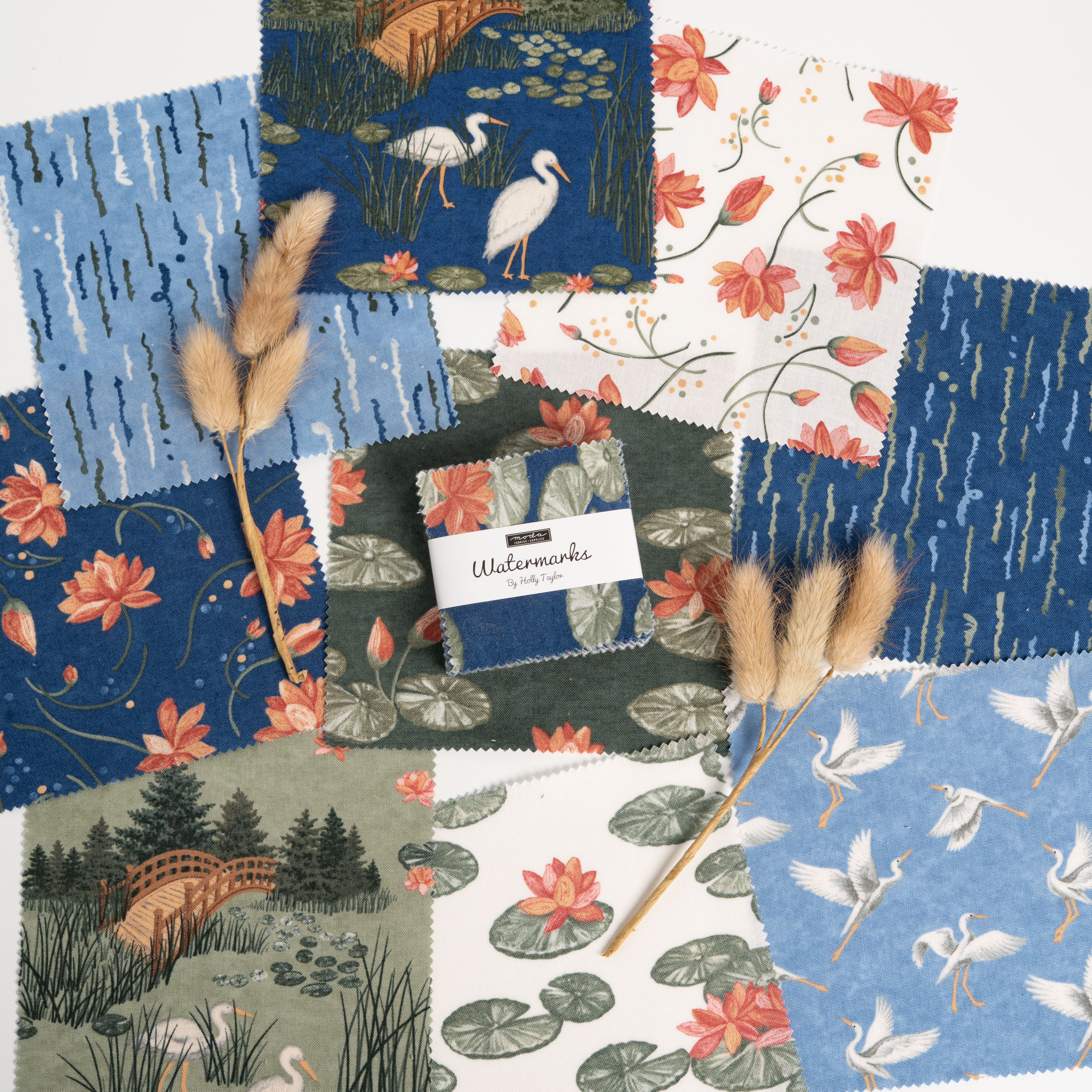 Watermarks Scenic Indigo - Quilt Fabric