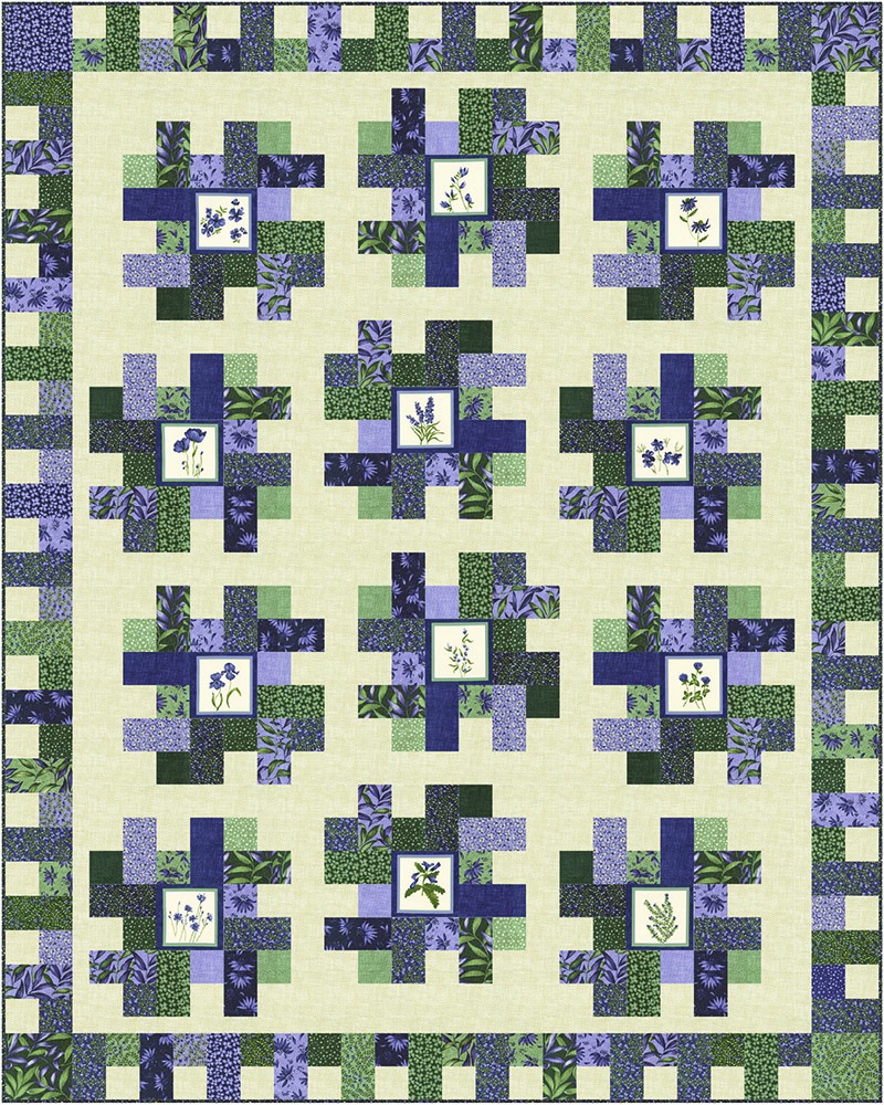 Wild Iris Loden Green - Dames Rocket - Quilt Fabric
