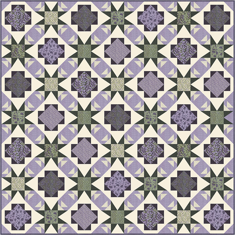 Wild Iris Loden Green - Dames Rocket - Quilt Fabric