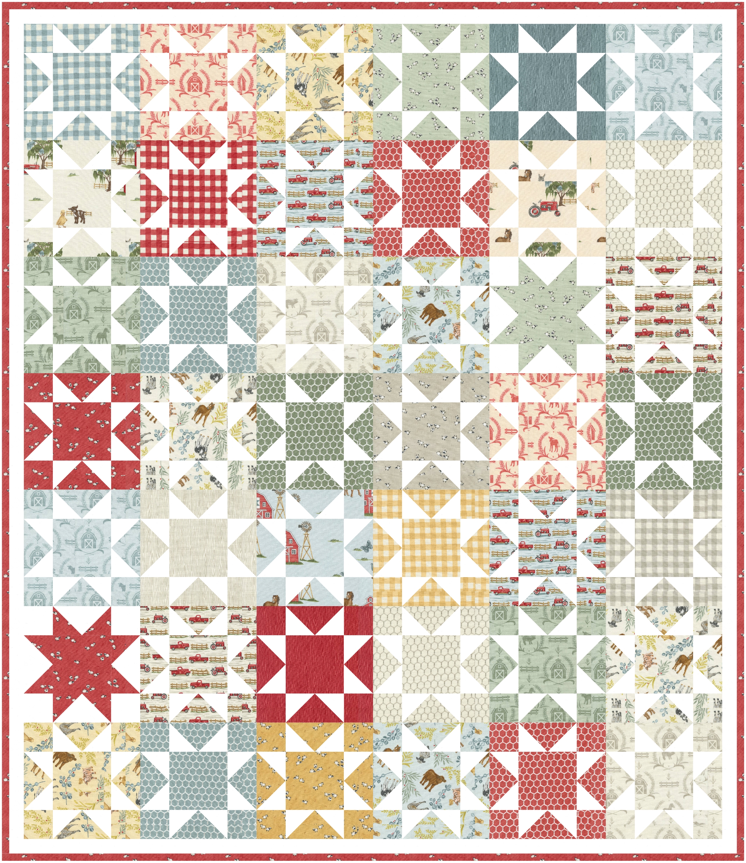 Willows Farm Sheep - Mushroom - Quilt Fabric